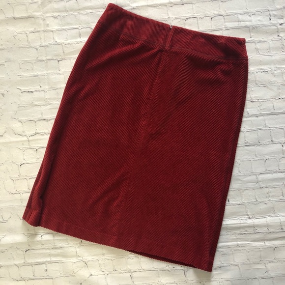 Jones New York Dark Red Corduroy Pencil Skirt 14P - Picture 2 of 6